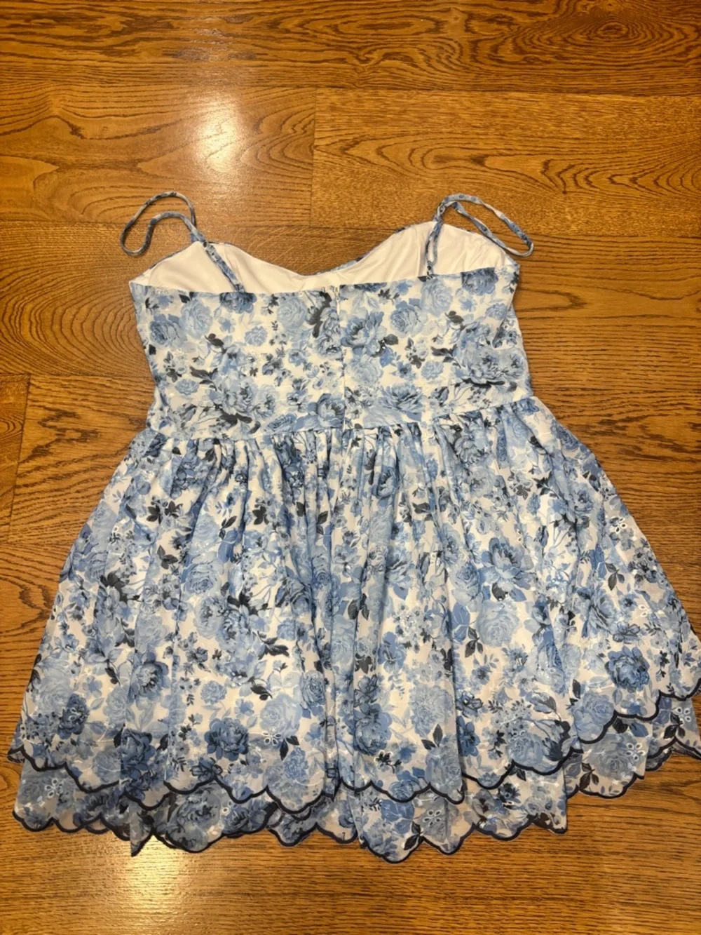 Altar'd State Tatiana Women's Floral Blue/White XL/Spring Summer Mini Dress - Picture 5 of 5